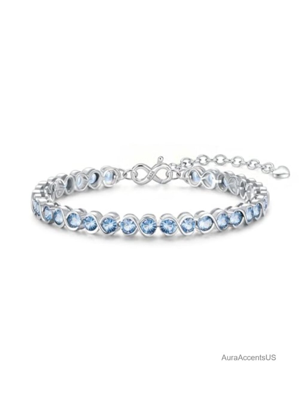 ETRMBOL Round Cut Birthstone Tennis Bracelet Adjustable Lobster Clasp